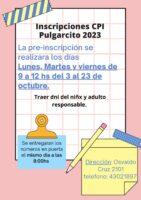 ¡Inscripciones 2023 en Pulgarcito!
